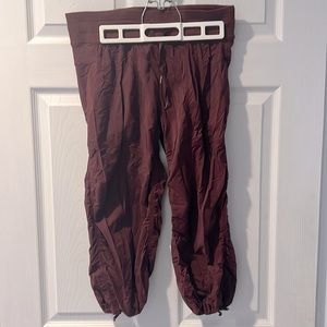 Lululemon Studio Burgundy Capri Pants.